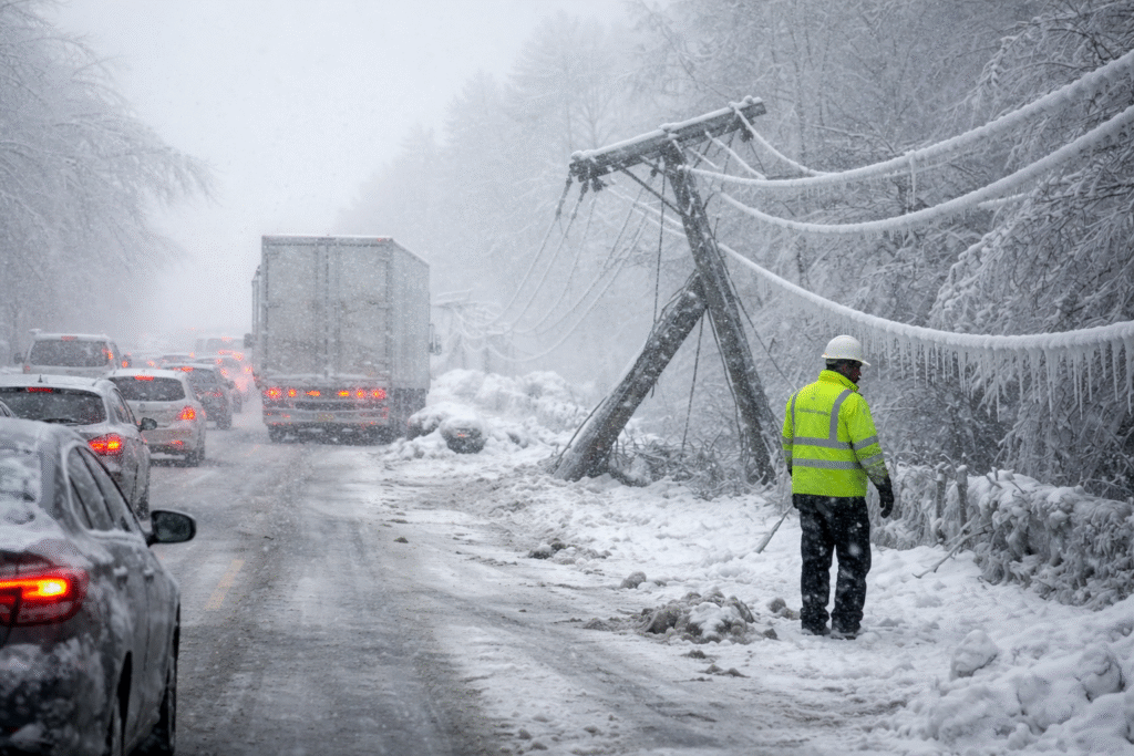 Crews spread salt on roads and people stock up on batteries as a winter storm threatens the US