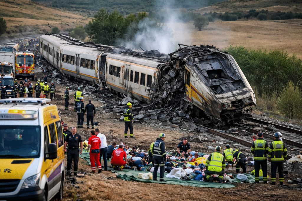 Death toll in Spanish train collision rises to 39 and authorities fear more bodies could be found