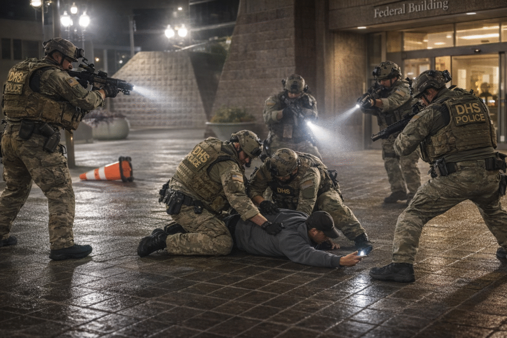 FAFO in Real Time: Man Points 'Gun' (It's His Phone) at Federal Officers, Gets Instant Lesson