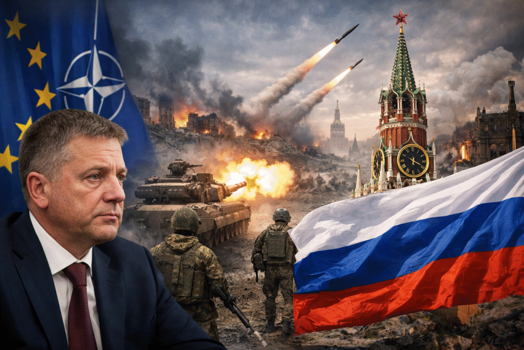 Latvian Central Banker: Naive to Think Europe Is Not at War With Russia