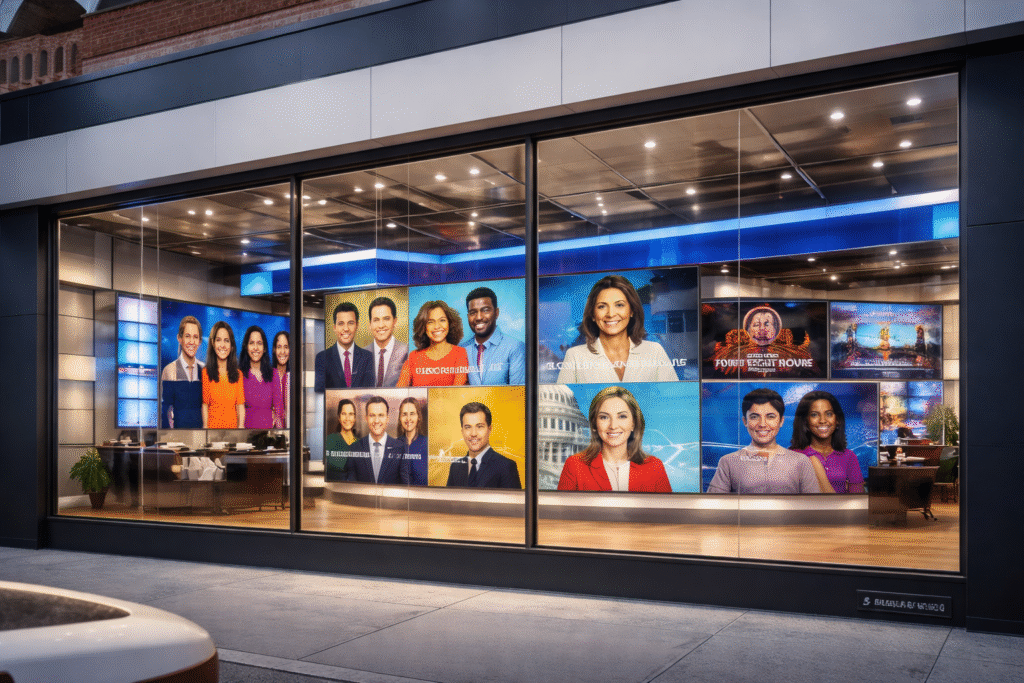 CBS News headquarters at dusk with dramatic clouds, representing media scrutiny and debates over journalistic objectivity.