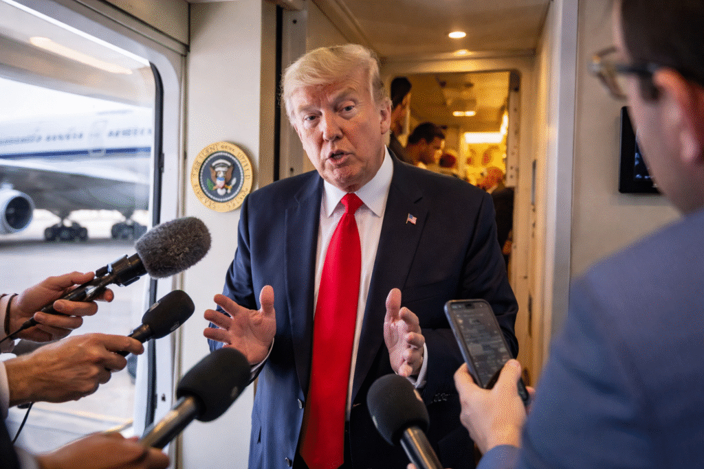 President Trump Impromptu Press Conference Aboard Airforce One – Video