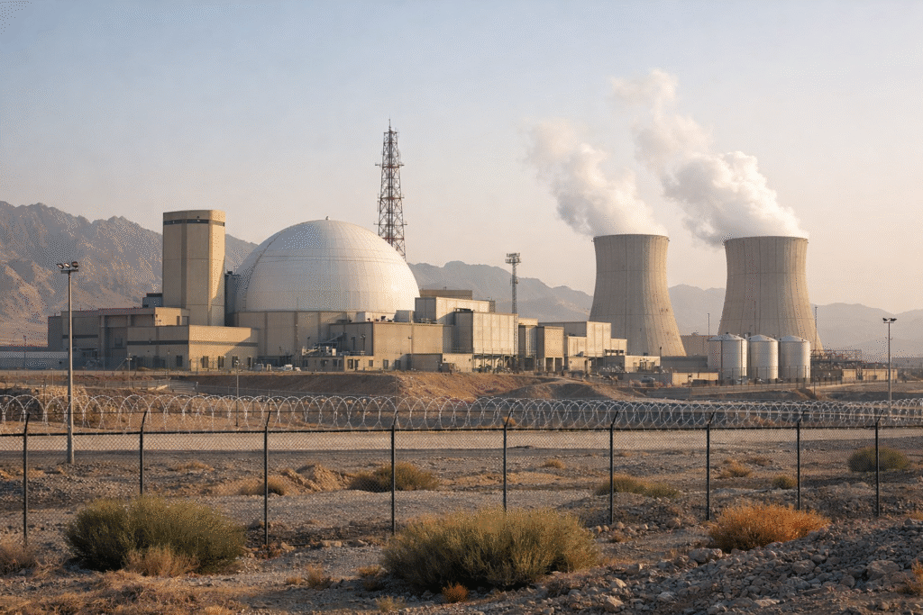 Exterior view of an Iranian nuclear facility associated with uranium enrichment activities, shown without people or text.